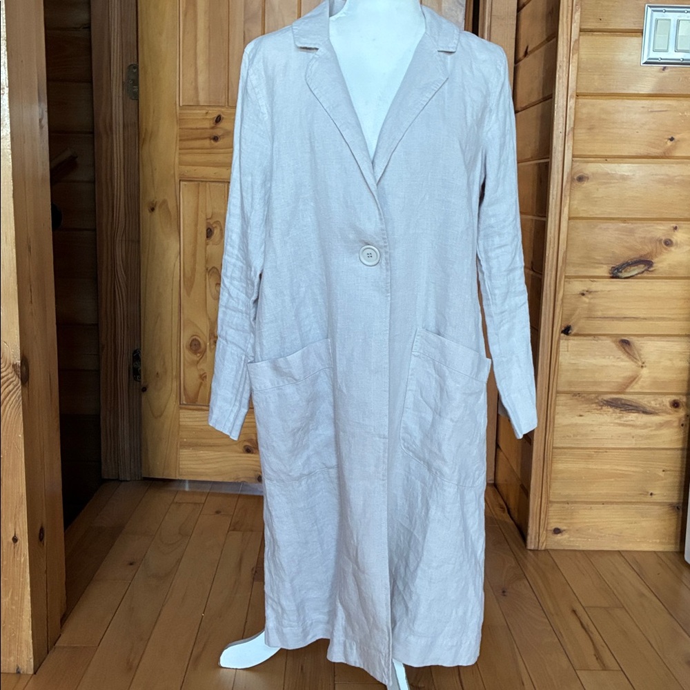 Linen long line jacket - Picture 2 of 10